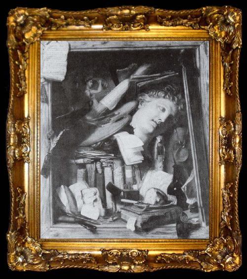 framed  king Charles Bird Die Vergeblichkeit des Kunstlers, ta009-2